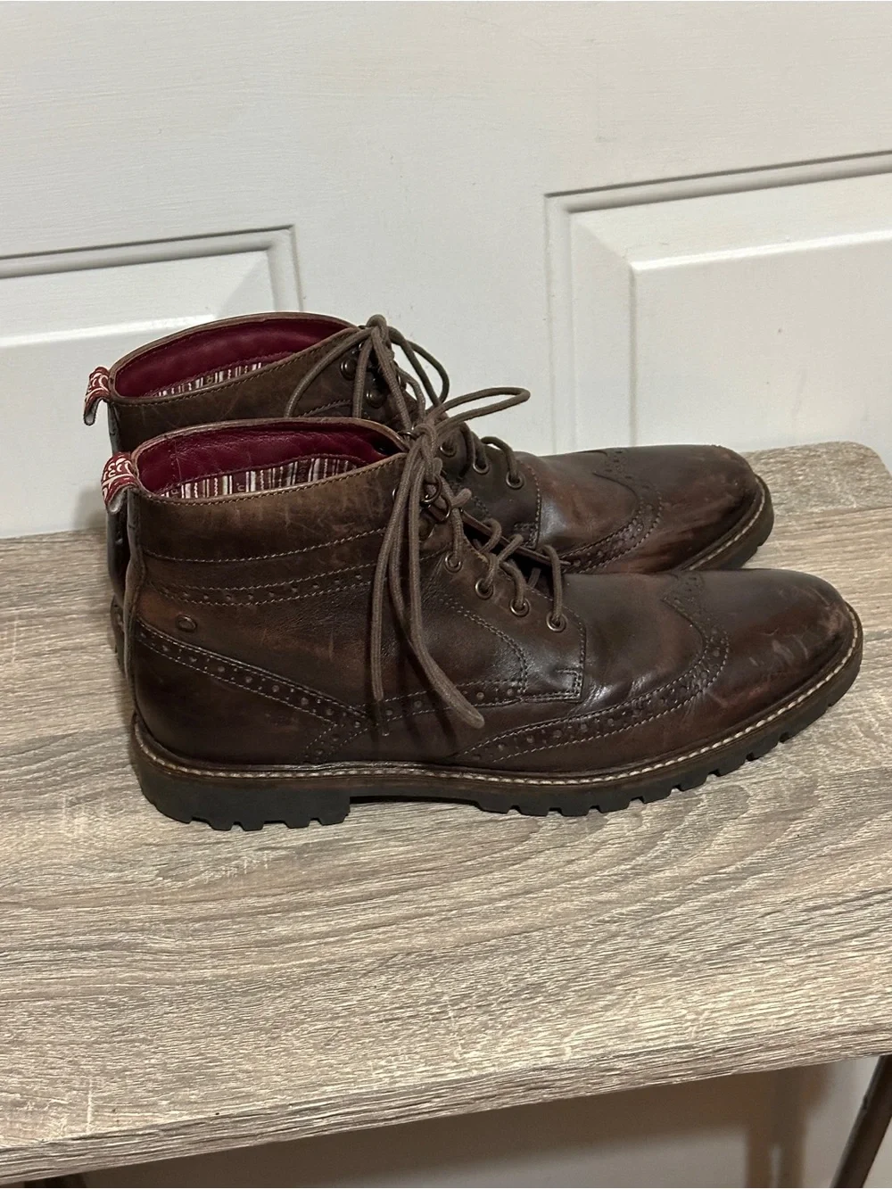 Base London Washed Brown Bower Boots Size US9 Euro 42 Dress Business Casual
